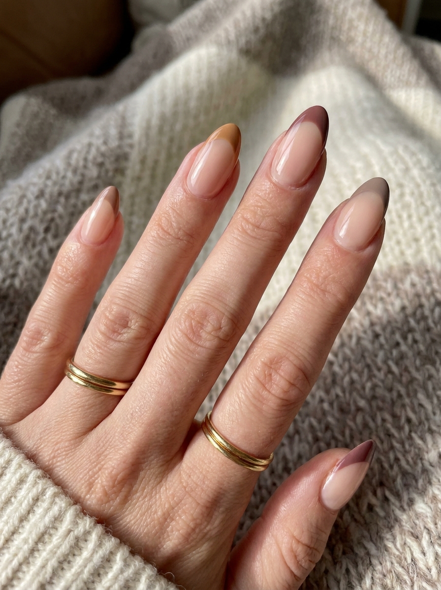 Chestnut French Nails als elegante French-Maniküre für den Herbst 2026